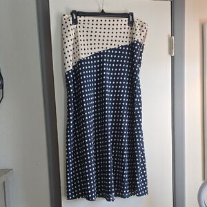 Polka Dot Skirt in Navy and Cream